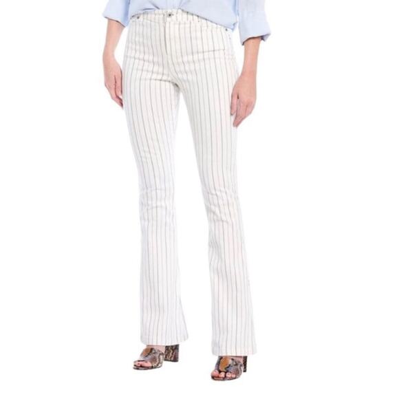 Chelsea & Violet Bell Bottom Flare Jeans White Stripe Women's Jeans - Picture 2 of 6